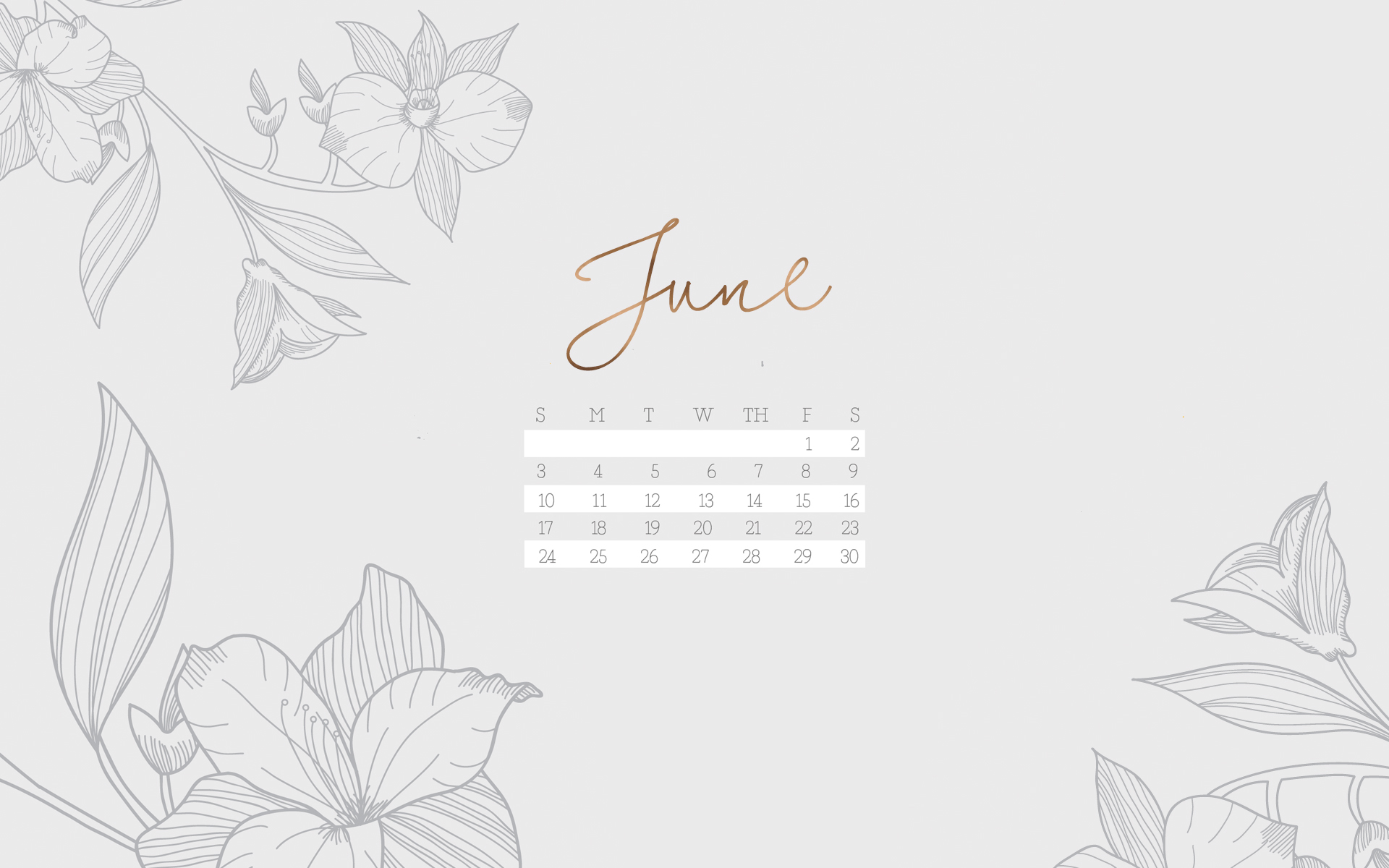 June 2018 Calendar Wallpaper - For