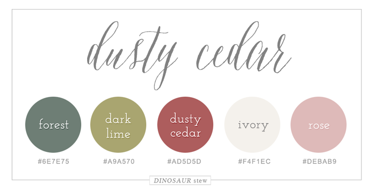 dusty cedar color palette