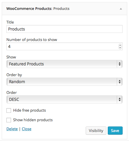 WooCommerce Products Widget
