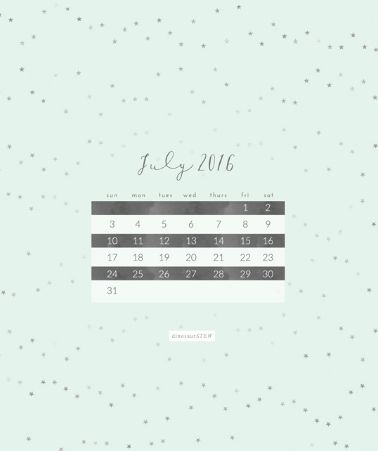 Freebie: July 2016 Calendar Wallpaper for Devices