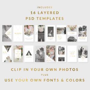 16 layered PSD templates for instagram stories